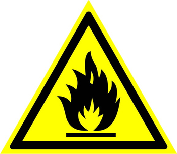 W01 пожароопасно! легковоспламеняющиеся вещества (пластик, сторона 200 мм) - Знаки безопасности - Предупреждающие знаки - Магазин охраны труда ИЗО Стиль
